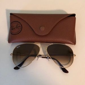 Ray Ban Aviators brown gradient with gold frames
